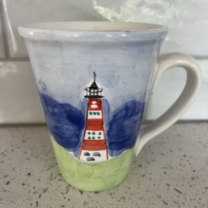 Studio Nova Mainsail Coffee Mug Lighthouses SH302 Red White Nautical Ocean